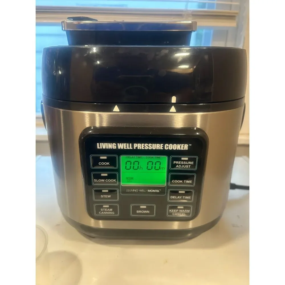 Living Well 1000W Stainless Electric Pressure Cooker Multi-Function